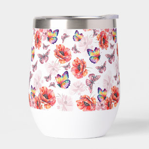 Butterflies and Poppy Flowers