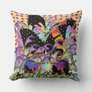 Butterflies And Purple Lenses Novelty Cushion