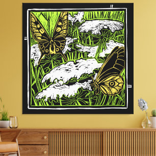 Butterflies and Queen Anne's Lace Canvas Print