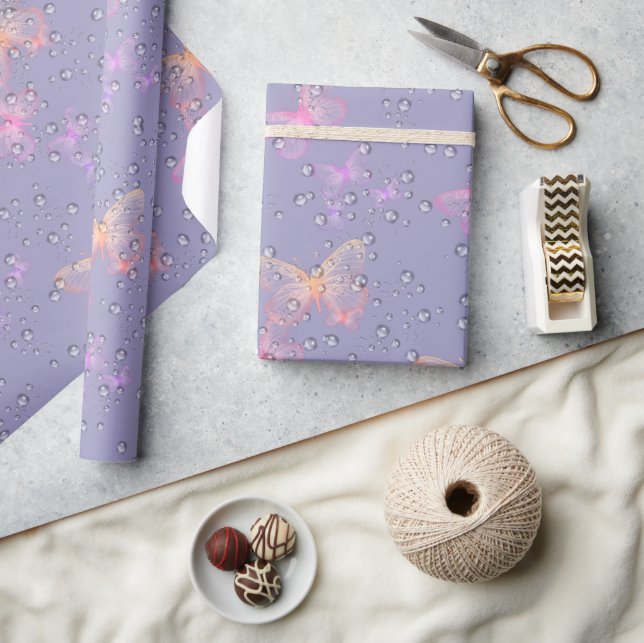 Butterflies and Raindrops  Wrapping Paper (Crafts)