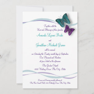 Butterflies and Ribbons Wedding Invitation