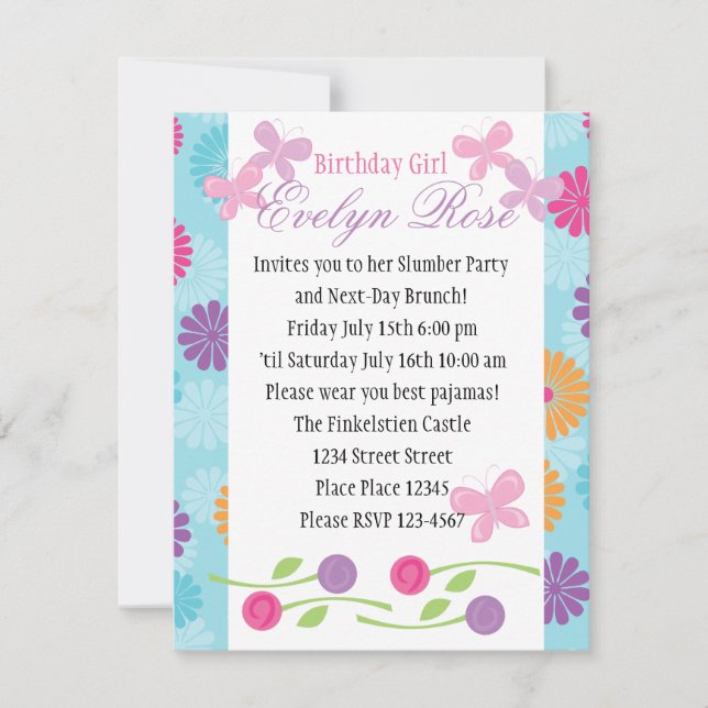 Butterflies and Roses Invitation (Front)
