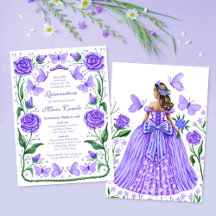Butterflies and Roses Lilac Princess Quinceanera