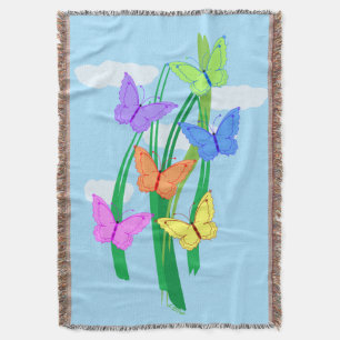 Butterflies and Sky Throw Blanket