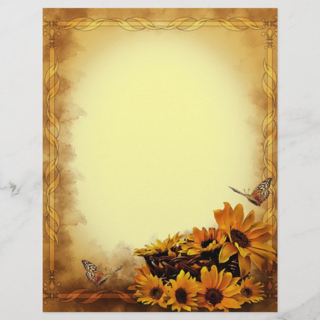 Butterflies and Sunflowers Stationary (Front)