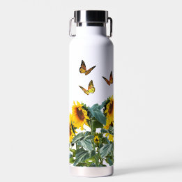  Butterflies and Sunflowers  Water Bottle
