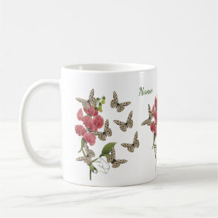 Butterflies And Sweet Pea Flower      Coffee Mug