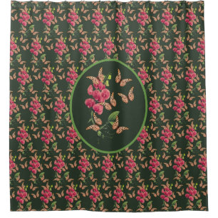 Butterflies And Sweet Pea Flower Shower Curtain