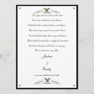 Butterflies and Swirls elopement announcement