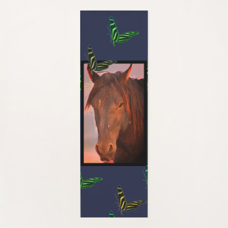 BUTTERFLIES AND WILD HORSE YOGA Mat