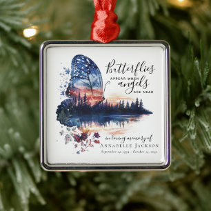 Butterflies Angels Quote Memorial Metal Tree Decoration