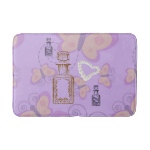 Butterflies Apothecary&Pearl Hearts MediumBath Mat