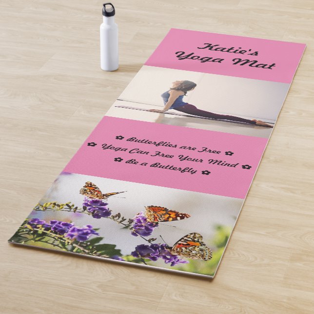 Butterflies are Free Custom Name Yoga Mat (In Situ)