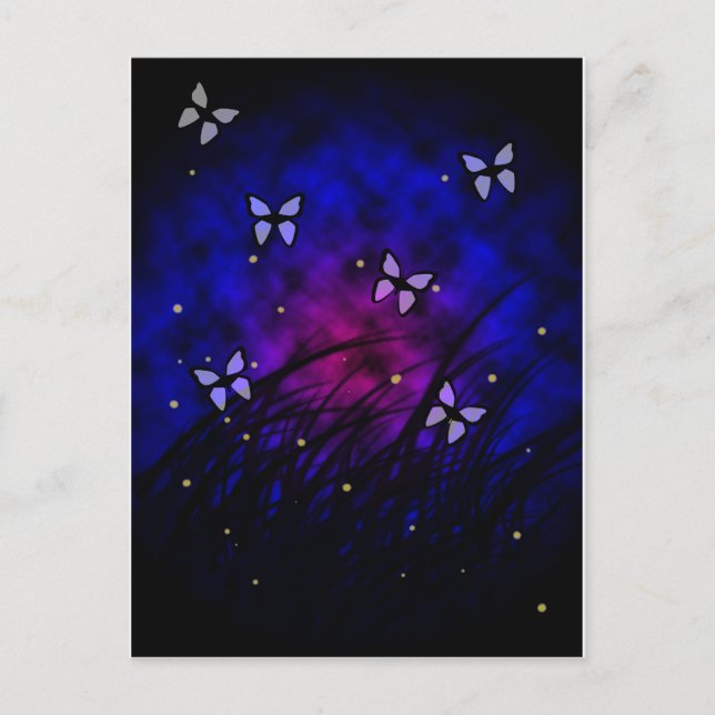 Butterflies at Night Postcard (Front)