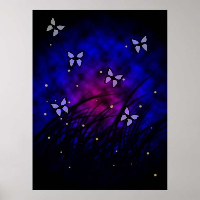 Butterflies at Night Poster (Front)