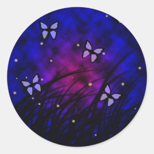 Butterflies at night sticker