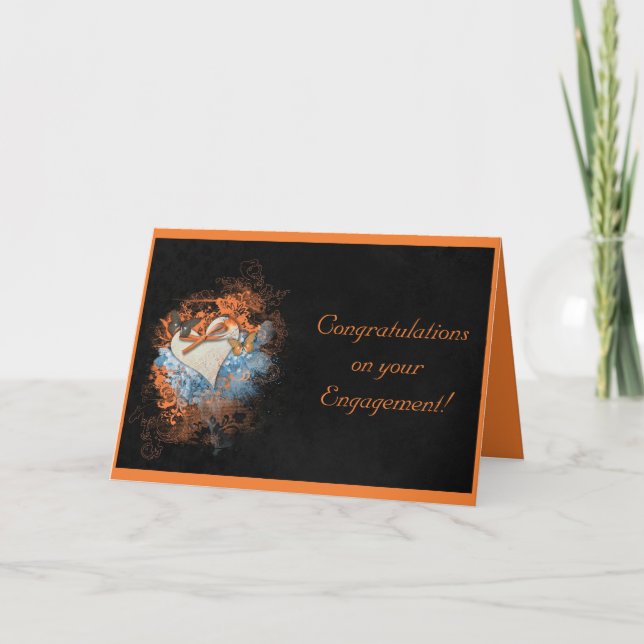 Butterflies at Samhain Engagement Congratulations Card (Front)