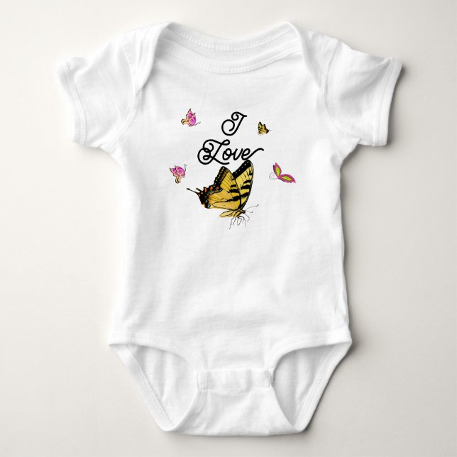 Butterflies  baby bodysuit (Front)