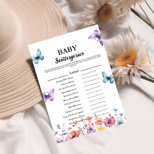 Butterflies  baby scattergories baby shower game 