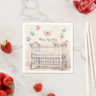 Butterflies Baby Shower Napkin