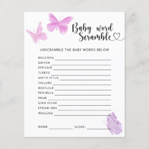 Butterflies - Baby Word Scramble Game