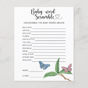 Butterflies - Baby Word Scramble Game