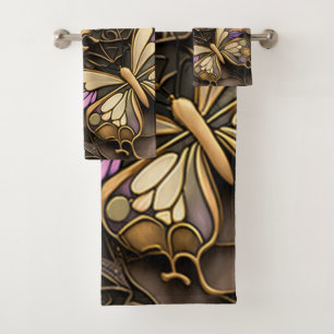 butterflies bath towel set
