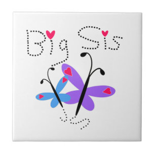 Butterflies Big Sis Gifts Tile