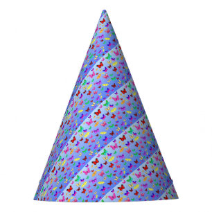 Butterflies Blue Party Hat