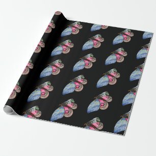 Butterflies Blue Pink Digital Art Wrapping Paper