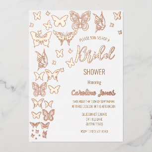 Butterflies Boho Rose Gold Foil Bridal Shower