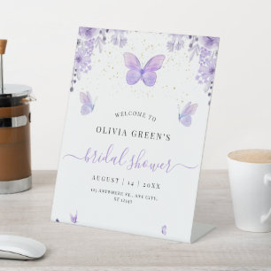 Butterflies Bridal Shower, Bridal Brunch Party Pedestal Sign