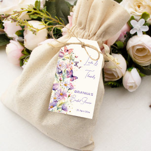 Butterflies bridal shower lavender thank you favou gift tags