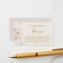 Butterflies Bridal Shower Recipe Card Request