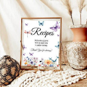 Butterflies bridalLeave your Recipes Bridal shower Poster