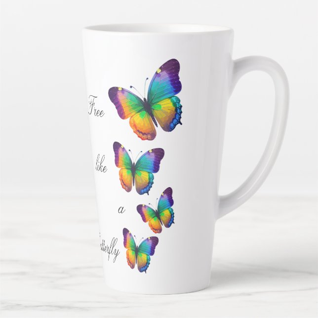 Butterflies, Butterfly, Butterfly Latte Mug (Right)