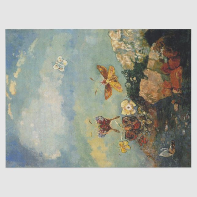 Butterflies by Odilon Redon Tissue Paper (Front)