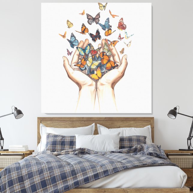 Butterflies Canvas Print (Insitu(Bedroom))