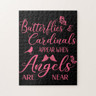 Butterflies & Cardinals Appear When Angel Are Near Jigsaw Puzzle