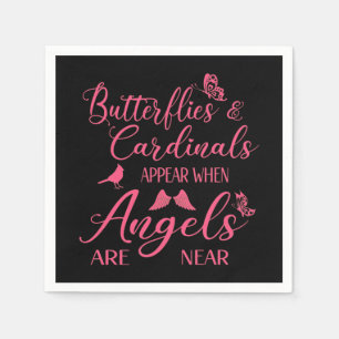 Butterflies & Cardinals Appear When Angel Are Near Napkin