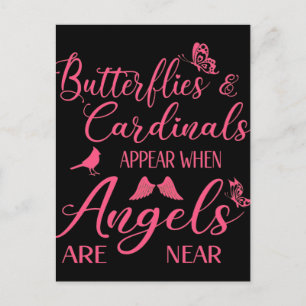 Butterflies & Cardinals Appear When Angel Are Near Postcard