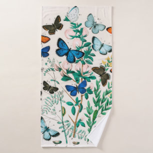 Butterflies, Caterpillars by William Forsell Kirby Bath Towel