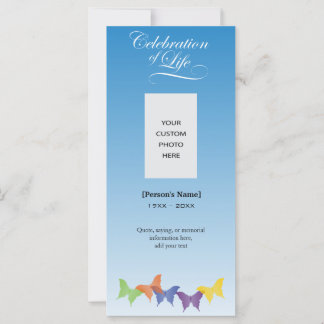 Butterflies Celebration of Life Memorial card