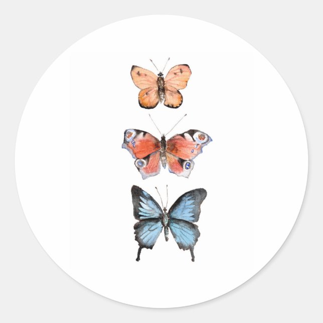 Butterflies Classic Round Sticker (Front)