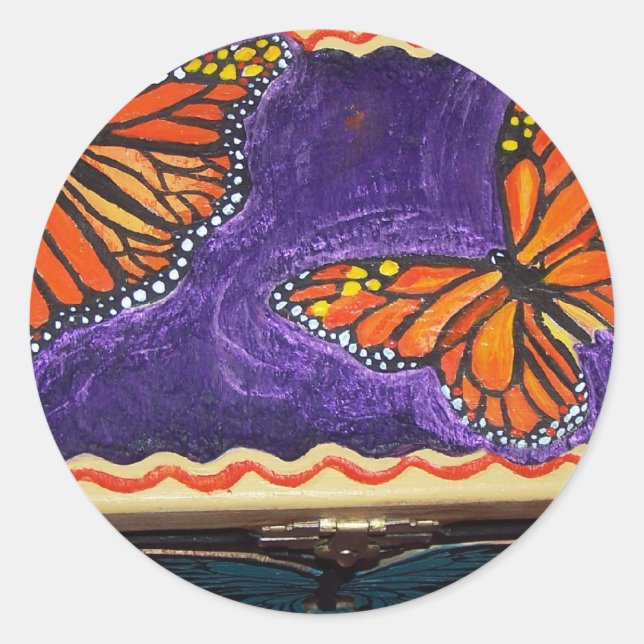 Butterflies Classic Round Sticker (Front)