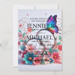 Butterflies Classic Wedding Invitations