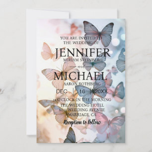 Butterflies Classic Wedding Invitations