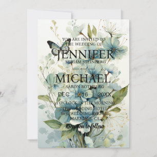 Butterflies Classic Wedding Invitations
