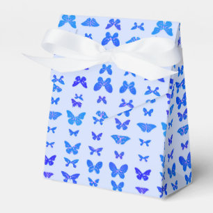 Butterflies, cobalt blue, light blue background favour box