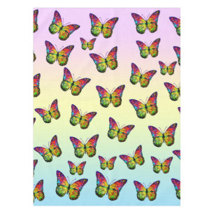 BUTTERFLIES COLORFUL ABSTRACT  TABLECLOTH